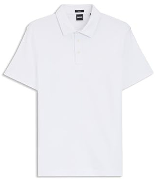 BOSS Herren Palosh 30 Slim-Fit Poloshirt aus Interlock-Baumwolle Weiß XXL