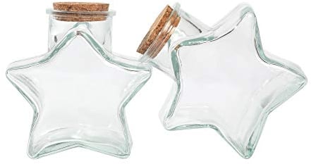 Magic Season Bouteilles en Verre Décoratives avec Bouchons en Liège (296 ml Bouteilles en Forme D'étoile à Cinq Pointes / 2 Pièces)