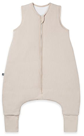 emma & noah Baby Schlafsack mit Füßen 2.5 TOG, Strampelsack für den Herbst und Winter, Bio-Baumwolle, OEKO-TEX Zertifiziert, Kuscheliger Schlafsack für Neugeborere (Essential Beige, 80 cm)