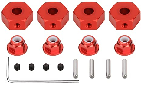 RCAWD Radnabenadapter aus Legierung, 14 mm, für 1/10 ARRMA 3s & Mega550 Vorteks Senton Granit Big Rock verbessertes Teil, 4 Stück/Set (rot)