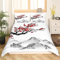 Homewish Japanischen Stil Bettwäsche Set 135 x 200 Mädchen Rote Kirschblüten Bettbezug Erwachsene Frauen Mädchen Berg Fuji Muster Bettbezug Tuschemalerei Schwarz Weiß Stilvolle Einfache Bettwäsche
