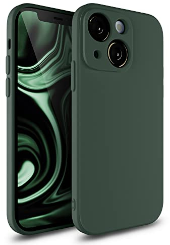 Etuano für iPhone 13 Hülle Silikon, Handyhülle mit Kameraschutz Microfiber, Kratzfeste Rundumschutz Case (Grün, iPhone 13)