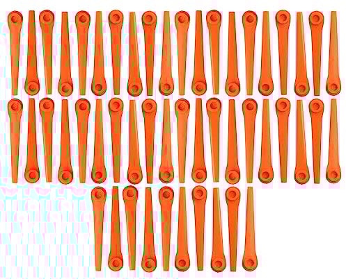 vhbw 50x Ersatz-Messer Ersatz für Gardena RotorCut 5368-20 für Rasentrimmer - Ersatzklinge, Orange, Kunststoff