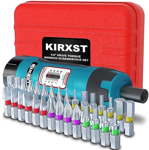 KIRXST Cacciavite Dinamometrico 1/4, 1-8 Nm, 31 Punte per Chiave Dinamometrica