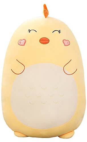 URFEDA Huhn Kuscheltier,45CM Lange Süße Plüschtier Huhn Plüsch Kissen Puppe,Huhn Stofftiere Schlafkissen Wurfkissen Super weiche Stofftier Spielzeug Sofakissen Seitenschläferkissen Zimmer Deko