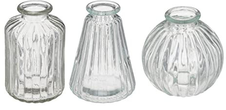 Atmosphera - Set de 3 soliflores Lour - Verre - H11 cm