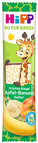 HiPP Bio Giraffe Früchte Riegel Apfel-Banane-Hafer (22 x 23g), ab 1 Jahr, Süße nur aus Früchten, in bester Bio-Qualität