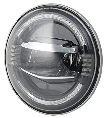 ZULOW Motorrad-Scheinwerfer, 17,8 cm (7 Zoll), LED-Scheinwerfer für Motorrad, Hoch/Abblendlicht, mit DRL und Blinker, für Wrangler JK TJ LJ Lada Niva