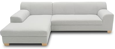 DOMO. collection Ecksofa Tinos, kleines Sofa in L-Form, Eckcouch, Couch, Polsterecke, 273 x 157 x 74 cm (BxTxH), silber