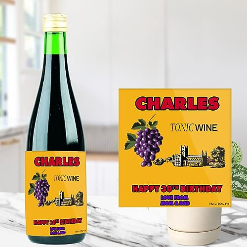 Personalised Customised Bottle Label Sticker for Buckfast Tonic Wine Birthday, Anniversary, Christmas