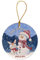 Feenstaub Weihnachtsschmuck, personalisierbarer Christbaumschmuck Keramik-Anhänger, Geschenk Weihnachten Baumschmuck mit Namen, besonderer Weihnachtsbaumschmuck Oma und Opa, Schneemann