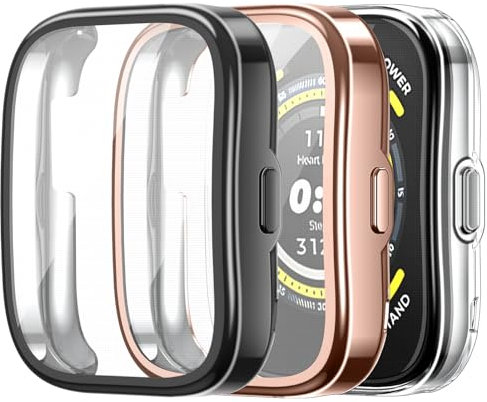 FINTIE 3 Piezas Funda para Amazfit Bip 5, TPU Suave Protector de Pantalla Carcasa
