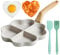DANNEEFORSU7 Egg Pan, 4-Cup Heart Shape Nonstick Egg Frying Pan, Egg Omelette Pan, Egg Burger Pan, Multi Pancake Pan, Egg Skillet, Fried Egg Pan for Breakfast， Pancake, Suitable for All Hobs