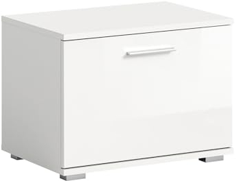 möbelando Sitzbank >Prego< in weiß/weiß Hochglanz - 55x40x37cm (BxHxT)