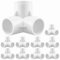 QWORK® 10 pezzi raccordi per tubi a 3 vie, diametro interno 32 mm (bianco), connettori angolari per tubi in plastica PVC