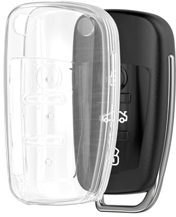 kwmobile Autoschlüssel Hülle kompatibel mit Audi 3-Tasten Klappschlüssel - Schlüsselhülle Silikon Cover - Transparent