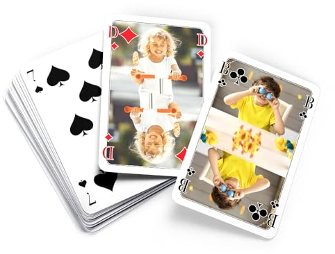 MEINSPIEL - Personalisiertes Mau-Mau Kartenspiel Deck - Eigene Fotos auf den Karten - Reise- und Gesellschaftsspiel - Fotogeschenk für Kinder und Erwachsene - Ab 6 Jahren - Inkl. Kartenbox