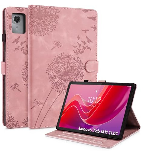 Rostsant Coque pour Lenovo Tab M11 Pissenlit Housse en Tablette Cuir PU Protection pour Lenovo Tab M11 Or Rose