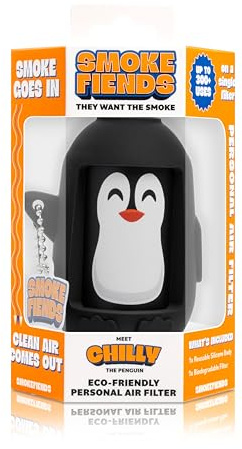 Smoke Fiends Portable & Eco-Friendly Personal Air Filter | Discreet HEPA & Carbon Filtration | Biodegradable & Up to 300+ Uses | Keychain Design for On-the-Go Freshness (Chilly)