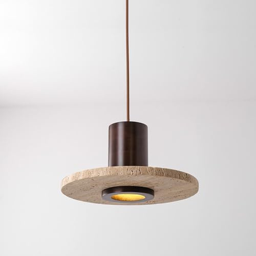Jadssox Naturstein-Pendelleuchte, Massivholz-Hängelampe, Wabi-Sabi, Kleiner Kronleuchter, Travertin-Droplight, LED-Pendelleuchten, Kücheninselbeleuchtung, Restaurant-Hängelampen