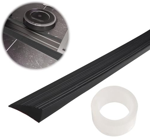 JTgugu Türschwellenrampe Saugroboter 100x5x1CM Schwelle Übergangsschiene Silikon Übergangsprofil Auffahrrampe Selbstklebend Übergangsleiste Bordsteinrampe Roboter Rampe für Türen Einfahrten