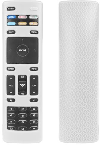 FTRONGRT Hülle Kompatibel mit VIZIO TV XRT-136 Remote, Anti-Drop und Anti-Kollision, Flexibles Silikon Fernbedienung Schutzhülle Kompatibel mit VIZIO TV XRT-136 Remote. Weiß