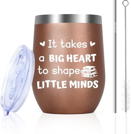 OZOSHINE Thank You Teacher Gifts for Women Men End of The Year Teacher Gift for Her Female Male Nursery Nurse Childminder Headteacher Assistant Mug Insulated Stainless Steel Wine Tumbler