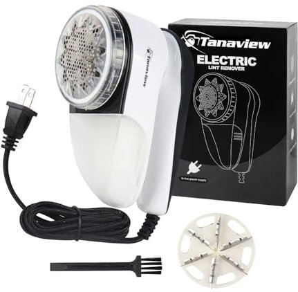 Electric Fabric, Lint, Sweater Shaver - Pilling & Fuzz Remover for Clothes, Furniture, Couch, Carpet - Clothing Pill Remover with Power Cord - Portable Defuzzer, Depiller with Stainless-Steel Blades