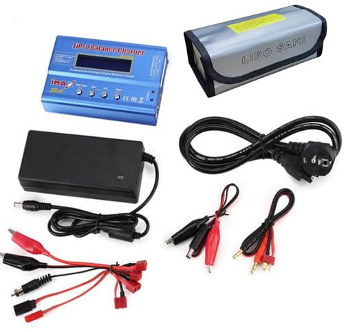 iMax B6 Professional RC Battery Charger Discharger - Balance Charge LiPo, Multi Function LiHV, LiFe, NiMH, NiCd, Lead Acid (1S-6S),Pb + Power Adaptor + Lipo Safe Bag