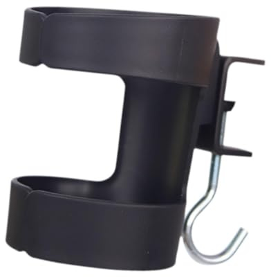 MagiDeal Table Edge Clamp Cup Holder No Spill Drink Mount Easy to Install Practical Sturdy Tumbler Organizer with Hook for Home Office, black Hook