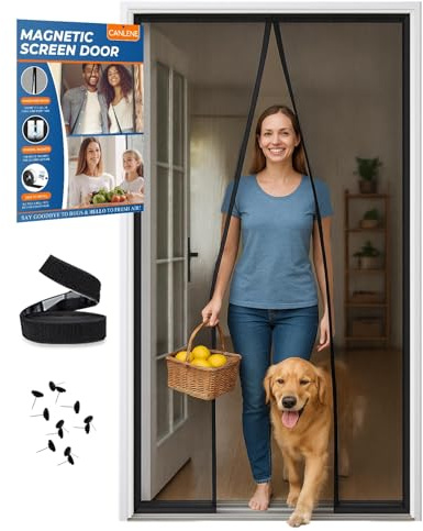 Fliegengitter Balkontür Magnet in 80x210cm – das Fliegengitter Tür für einen sicheren Insektenschutz Balkontür ganz ohne Bohren, lichtdurchlässig, reißfest & wetterfest.