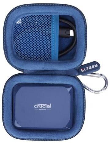 LTGEM External Solid State Drive Case Compatible with Crucial X10 External Solid State Drive, Blue(Case Only)