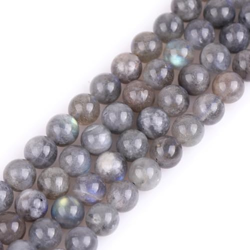 GEM-Inside AAA Grade 6mm Blue Rainbow Labradorite Round Gemstone Semi Precious Loose Beads for Jewellery Making 15''