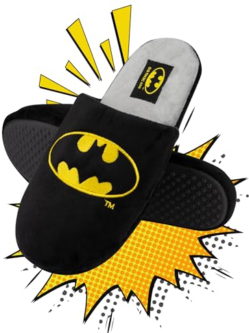 soxo DC Comics The Batman Hausschuhe Herren Cozy Slipper Lustig Pantoletten 41-42 Batman Hausschuhe