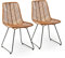 Kare Design Stuhl Ko Lanta 2er Set, moderner, bequemer Esszimmerstuhl im Rattan Design, Braun (H/B/T) 85,7x44,5x54,6cm