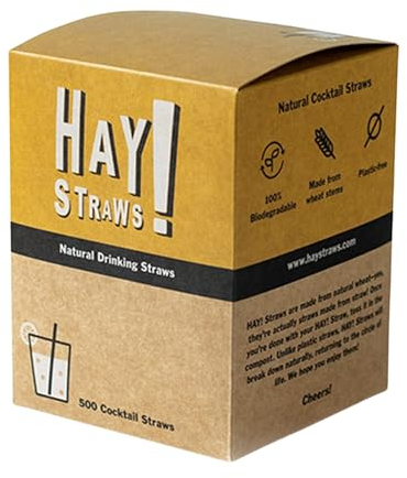 HAY! STRAWS Foins! pailles à Boire Naturel, Cocktail 5 - Compte de 500