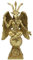 Ebros Gift Sabbatic Goat Idol Baphomet Resin Statue Okkultische Illuminati Der gehörnte Gott Ziege von Mendes Altar Skulptur Figur (16,5 cm hoch, Goldpatina)