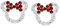 MixiuEuro Girls Mouse Stud Earrings, 925 Sterling Silver Amethyst Green Blue CZ Cubic Zirconia Micky Stud Earrings Jewellery Gift For Girls Child (Red)