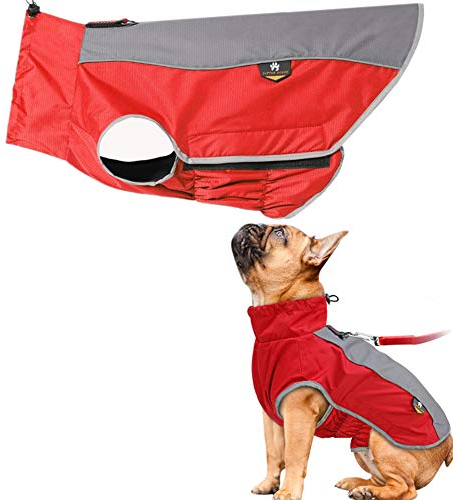 Lidylinashop Regenjacke Hund Wasserdicht Rot X-Small