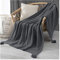VanderHOME Decke mit Quaste,Acryl Strickdecke Strickfaden Gestrickter mit Quaste weich/leicht/dekorativ/gestrickt/multifunktional für Couch Bett Sofa Reisen 150X200CM Grau