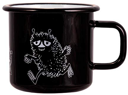 Mumin Tasse Stinky, 370ml, Schwarz, Emaille, Mumins Tasse Becher fur Kinder und Erwachsene