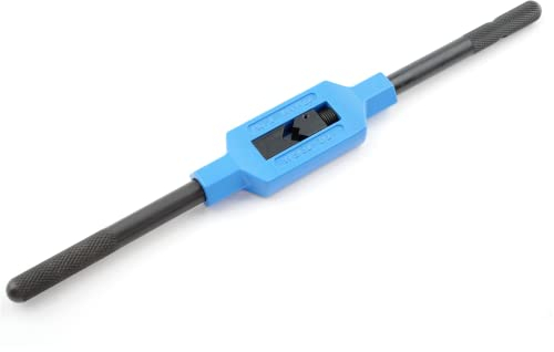 GSR Silver Tourne-à-gauche DIN 1814 réglable, taraud manuel (taille 6 | M18 - M42), mâchoires de serrage en acier à outils, emmanchement carré, kit d'accessoires