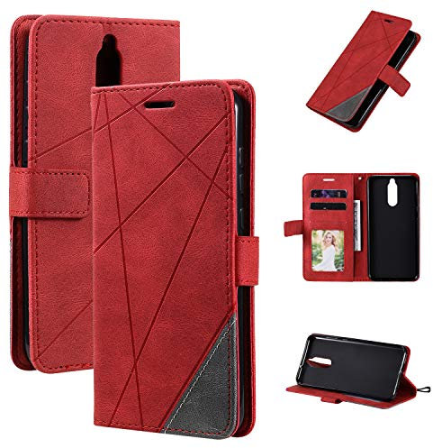 Cover per Huawei Maimang 6 ,Custodia in Pelle Custodia per Huawei Nova 2i ,Custodia in Pelle Custodia per Huawei Mate 10 Lite RNE-L01 RNE-L03 RNE-L21 RNE-LX1 RNE-L23 RNE-LX3 Custodia Cover Case Red