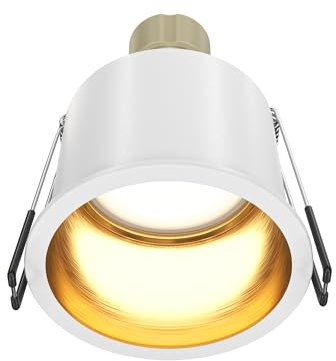 MAYTONI REIF Einbaustrahler – Downlight GU10 – Flacher Deckenspot aus Aluminium– als LED Einbauleuchte für Decke in Küche, Flur, Wohnzimmer – Weiß und Gold