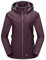 Outdoor Ventures Damen Softshelljacke Kurze Gefütterte Wasserdichte Übergangsjacke mit Abnehmbarer Kapuze Regenjacke Funktionsjacke Outdoor Regenmantel für Wandern Laufen Sporten Violettrot M