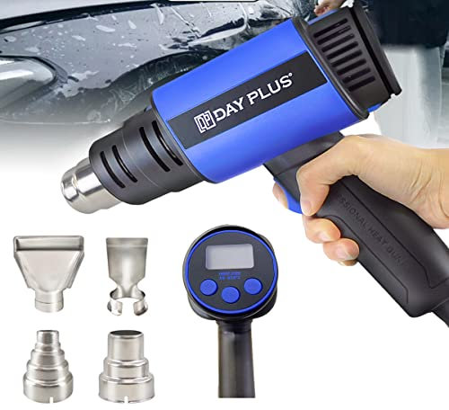 Heat Gun, LED Display 2000W Hot Air Gun, 4 Nozzles, Dual Temperature Control (300℃ / 600℃) Electric Heat Gun for DIY, Stripping Paint, Shrinking PVC, BBQ, Home Improvement
