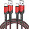HOOMIL USB C Charger Cable, [1M+2M] USB Type C Cable Fast Charging, USB A to USB-C Phone Charger Cable for iPhone 15, Samsung Galaxy S22/S21/S20, Pixel 7/6 etc. - Red