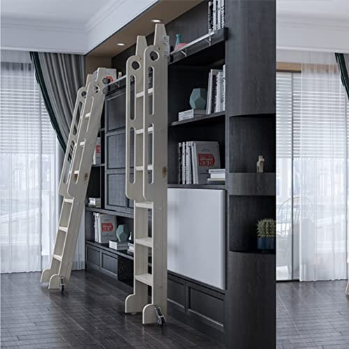 Pipi Zhu Libreria di Scale Scorrevoli Set Completo di Ferramenta per Rotolamento - Scala Mobile del Tubo Tondo d'Acciaio, Accessori per Scale Scorrevoli Telescopiche per Libreria (con Rulli)