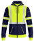 NOROZE Herren Kapuzenpullover mit Reißverschluss vorne reflektierend hohe Sichtbarkeit Sicherheitsmantel Taschen Sweatshirt Jacke (M, Stil 3: Neongrün/Marine)