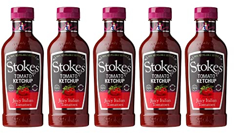 Stokes – Real Tomato Ketchup in Squeezy Bottle 485g - Pack of 5